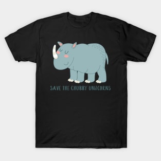 Save The Chubby Unicorns- Funny Rhino Gift T-Shirt